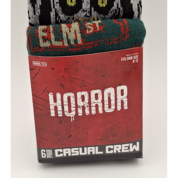 HORROR Casual Crew Socks Bioworld 6 Pk Sz 8-12 - Picture 2 of 10